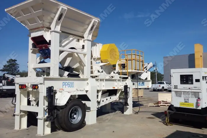 MOBILE WASTE CONCRETE CRUSHING PLANT IN AMERICAN